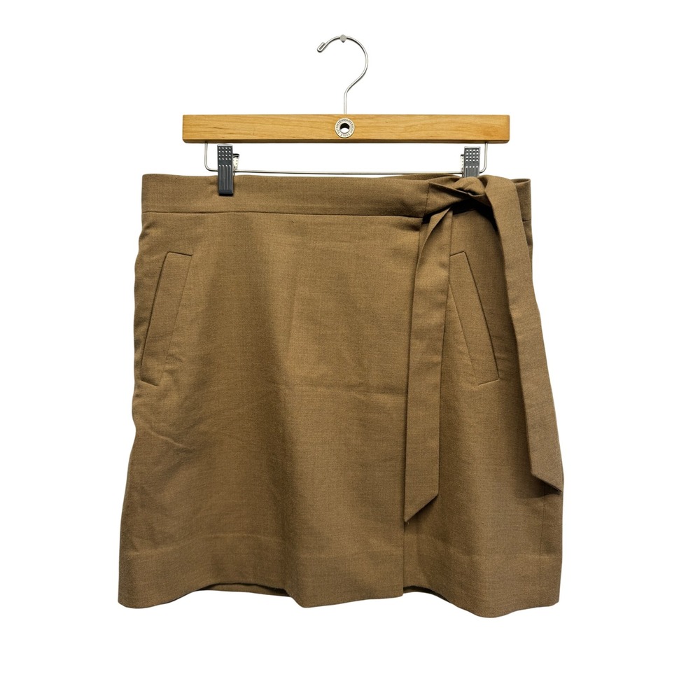 J.Crew Skirt Wrap Front Wool Blend 8 Camel Women